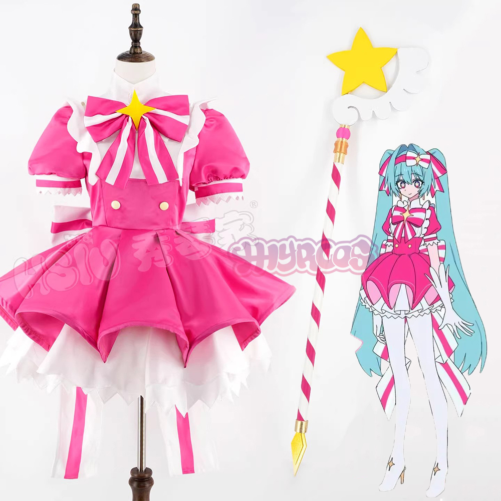 Cosplay Prop Diy - MMiku Retry 코스프레 의상 가발 핑크