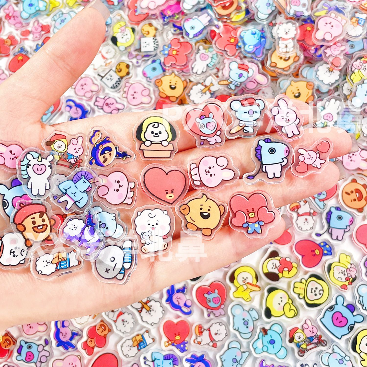 Cosplay Prop Diy - 100개 BT21 BTS 단층 1cm/2cm/4cm 아크릴