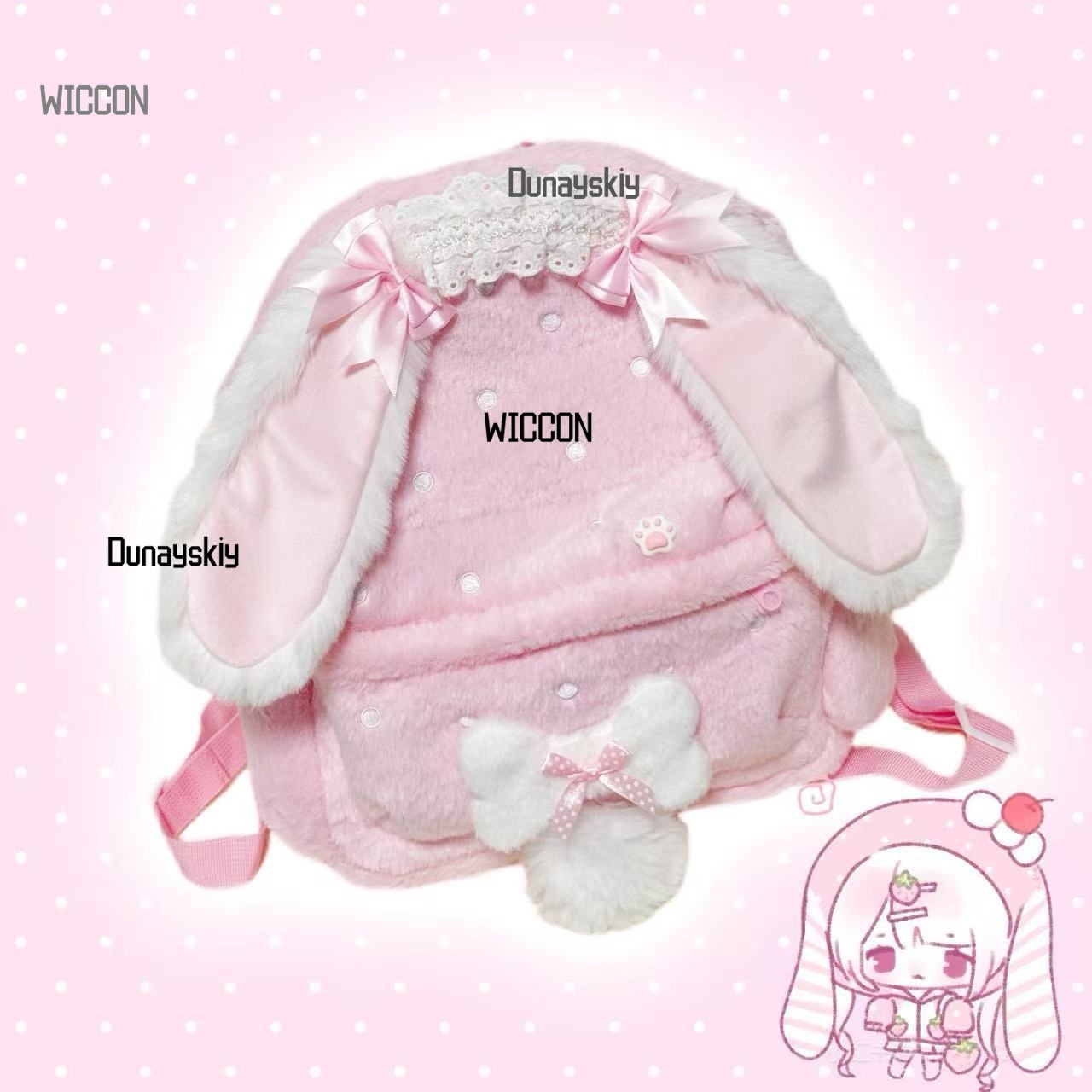 Jirai Kei 로리타 토끼 귀 딸기 천사 고양이 서 - Cosplay Prop Bag 리뷰 및 가격